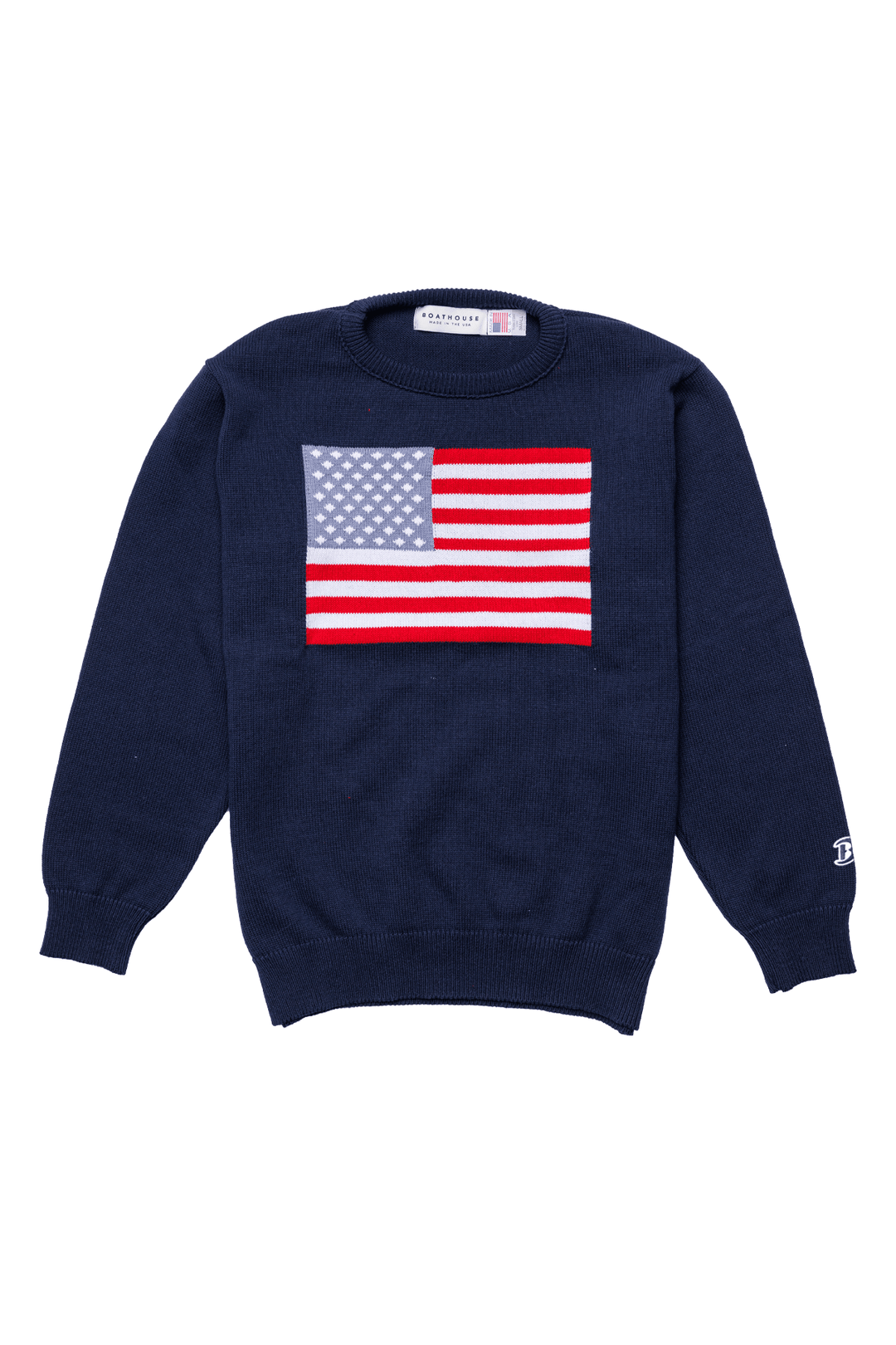 Unisex American Flag Knit Crew